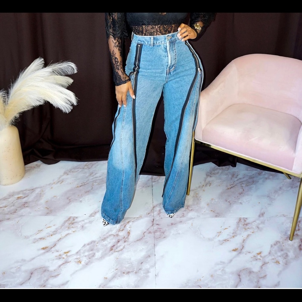 Unique Zip Leg Jeans
